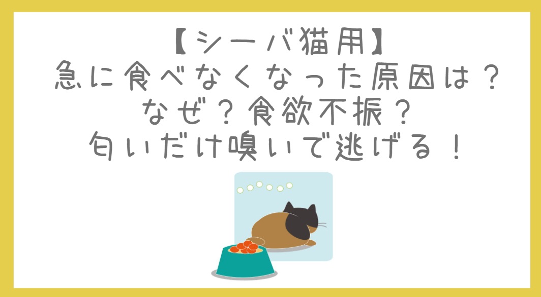 シーバ猫用 急に食べなくなった原因は なぜ 食欲不振 匂いだけ嗅いで逃げる 夕やけニャンニャン